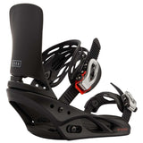 Burton Women's Lexa Snowboard Bindings - A black snowboard binding with a white logo on the strap and red accents.