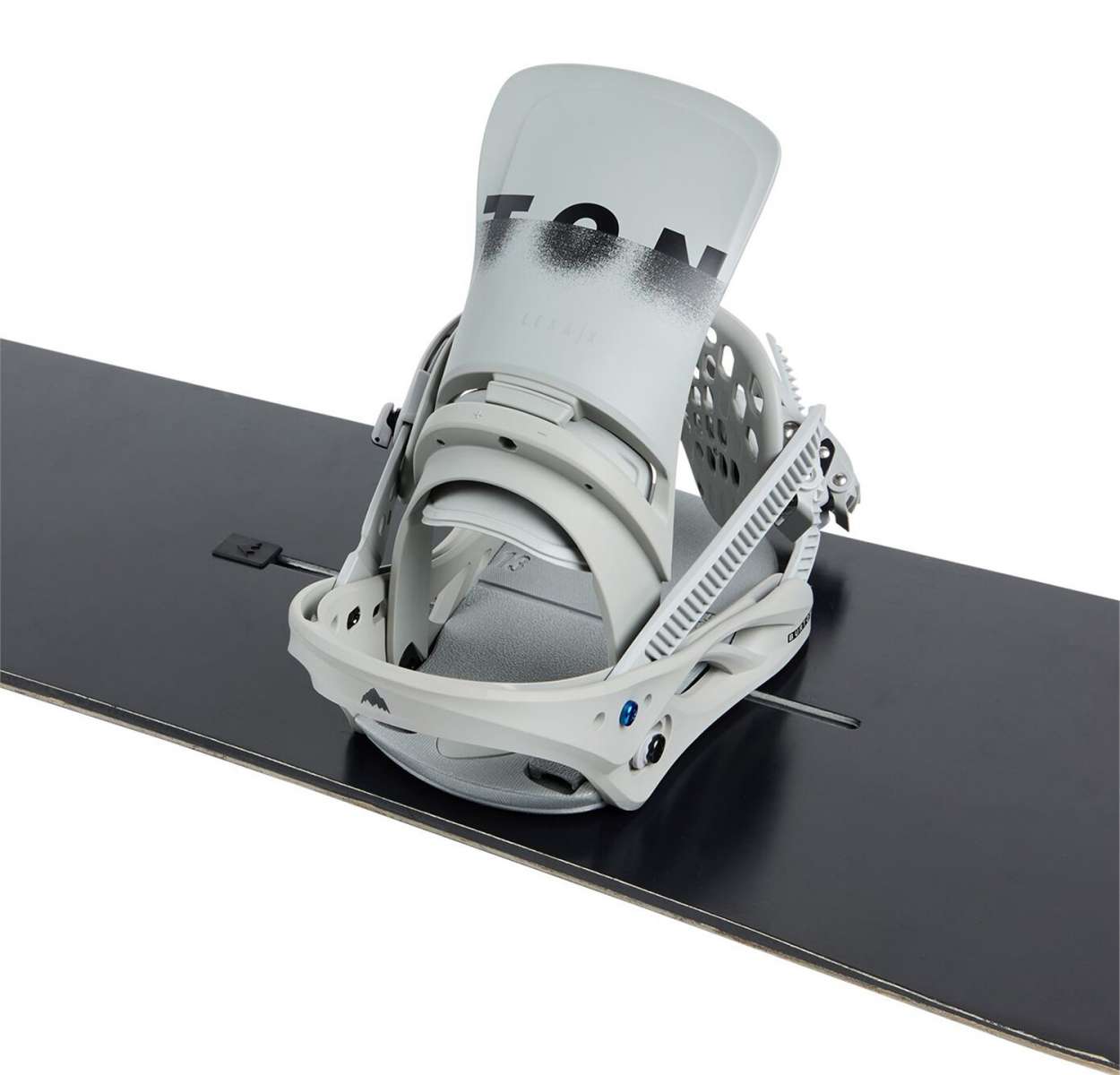 Burton Women's Lexa X Snowboard Binding 2024 - A women's snowboard binding with a sleek black base and silver buckles.