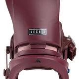 Burton Women's Lexa X Snowboard Binding - A maroon snowboard binding with a black logo featuring white lettering that reads "LEXA X".