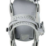 Burton Women's Lexa X Snowboard Binding 2024 - A light gray snowboard binding with a textured strap and a small black plastic piece on top.