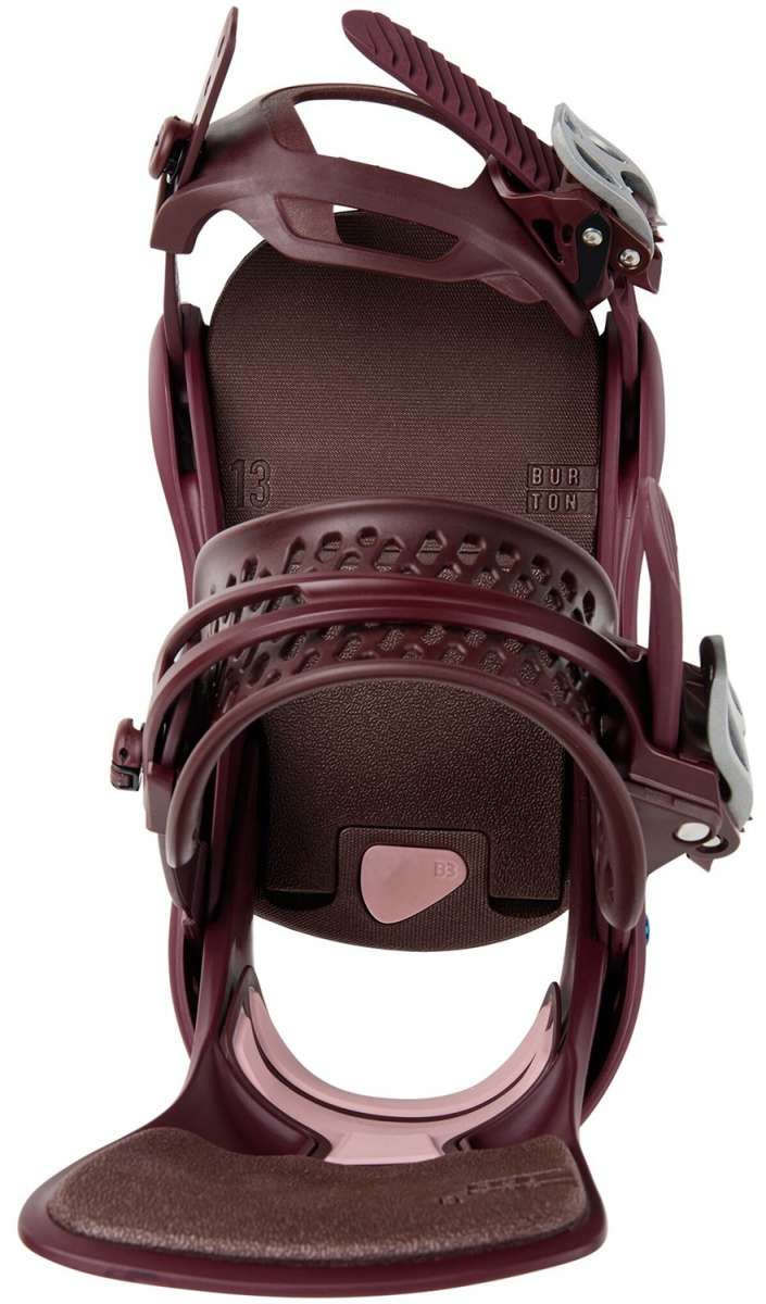 Burton Women's Lexa X Snowboard Binding - 2024 model binding with a sleek black base and silver buckles.