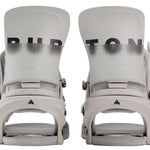 Burton Women's Lexa X Snowboard Binding 2024 - A pair of white snowboard bindings with a black logo on top and gray straps.