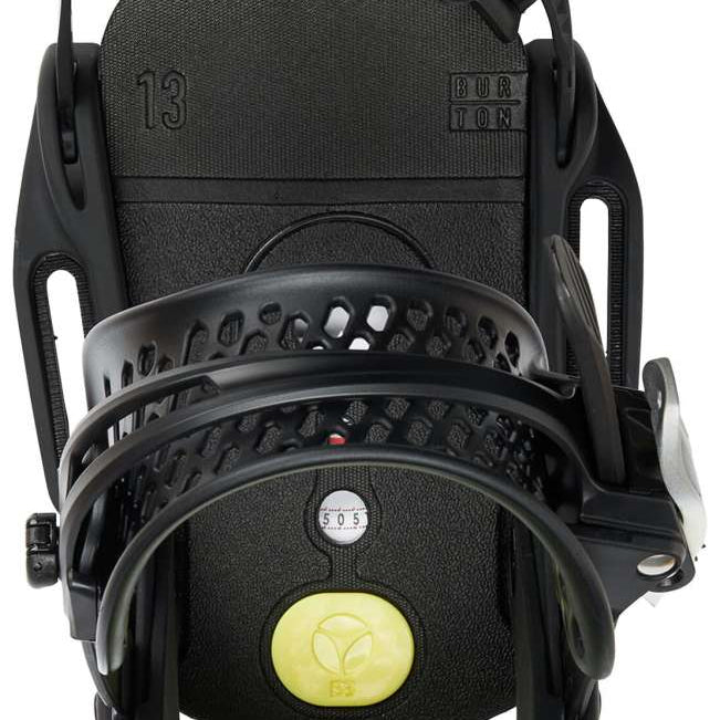 Burton Women's Lexa X EST Snowboard Bindings 2022 - Black bindings with silver screws and buckles.