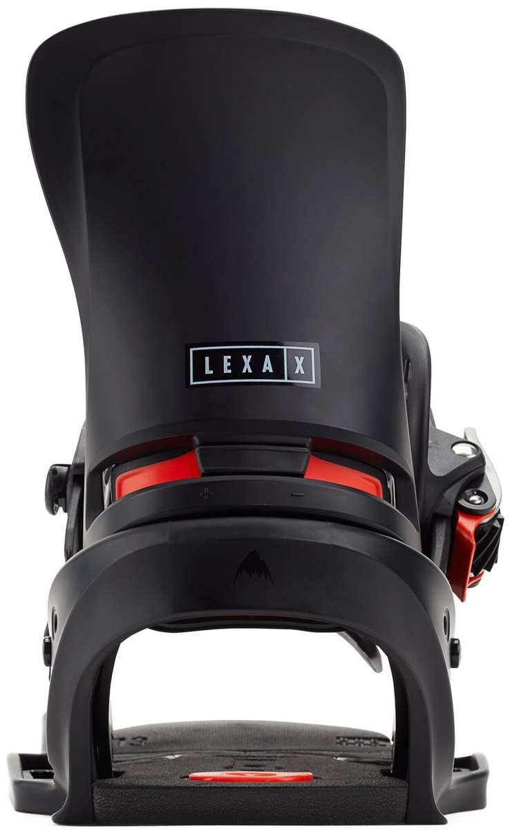 Burton Women's Lexa X EST Snowboard Bindings - Black bindings with red accents and a black strap.