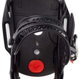 Burton Women's Lexa X EST Snowboard Bindings 2022 - Black bindings with silver buckles and red accents on the straps.