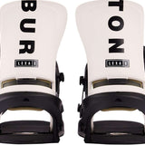 Burton Women's Lexa X Snowboard Binding 2023 - A white snowboard binding with black lettering and a rectangular logo on top, featuring the word "LEXA" in bold letters.