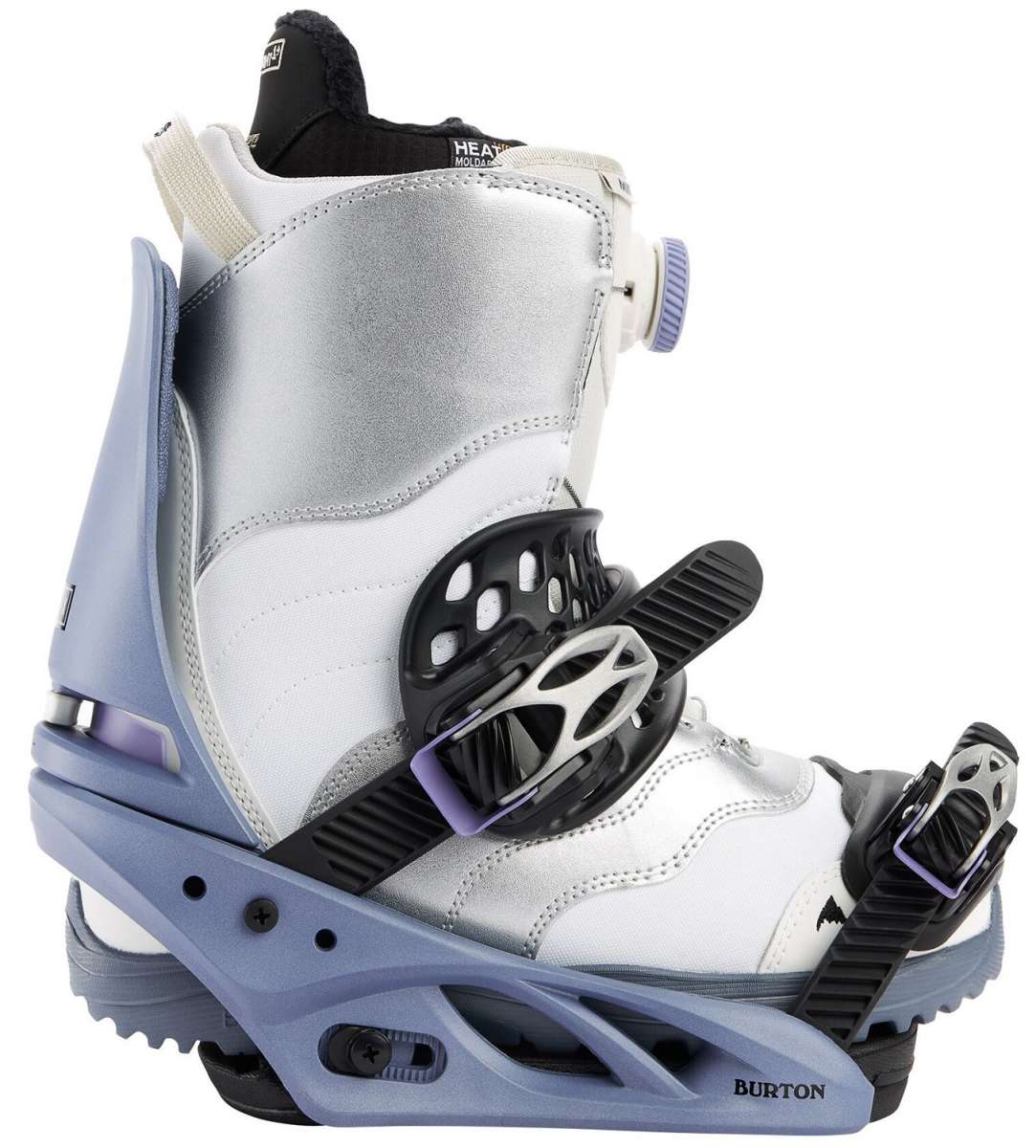 Burton Women's Lexa X Snowboard Bindings 2022 - A pair of white snowboard bindings with black buckles and straps.