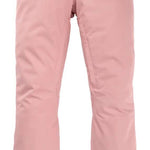 Burton Women's Marcy High Rise Stretch Pants 2024 - Light pink pants with a black waistband and zippered pockets.
