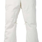 Burton Women's Marcy High Rise Stretch Pants 2024 - White snow pants with a high rise waist and stretch material, featuring black accents on the pockets.