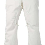 Burton Women's Marcy High Rise Stretch Pants 2024 - White snow pants with a high rise waist and stretch material, featuring black accents on the pockets.
