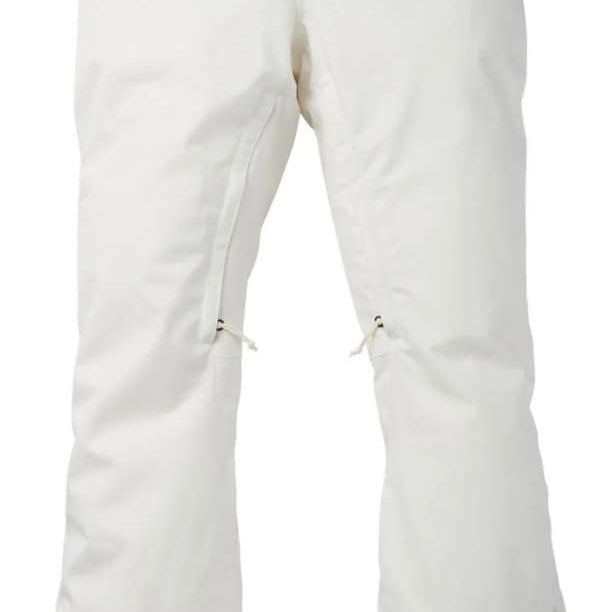 Burton Women's Marcy High Rise Stretch Pants 2024 - White snow pants with a high rise waist and stretch material, featuring black accents on the pockets.