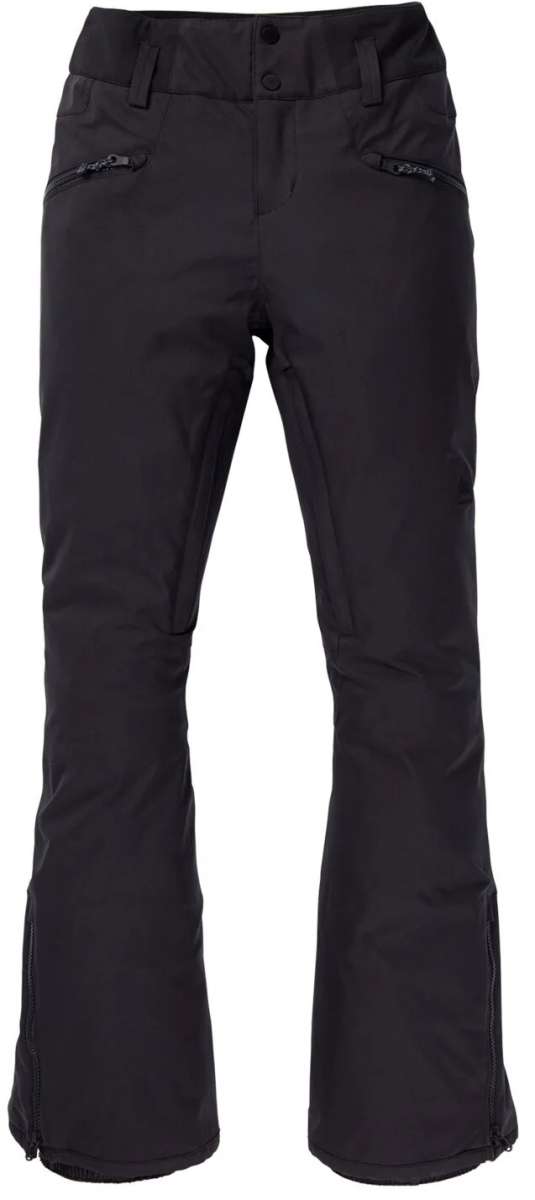 Burton Women's Marcy High Rise Stretch Pants 2024 - Black snow pants with zippered pockets and a high-rise waistband.