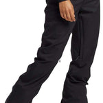 Burton Women's Marcy High Rise Stretch Pants 2024 - Black snow pants with a high rise and stretch material, featuring zippered pockets on the side.