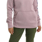 Burton Women's Oak Pullover Hoodie - A dusty rose-colored hoodie with a small logo on the left chest area and a hood.