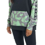 Burton Women's Oak Pullover Hoodie - A light green, grey and black camouflage patterned hoodie with a drawstring hood.