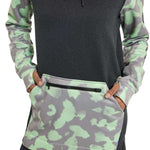 Burton Women's Oak Pullover Hoodie 2023 - A dark gray hoodie with a small white logo featuring a mountain and the word "BURTON" in all caps above it.