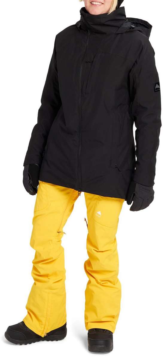 Burton Women's Pillowline GORE-TEX Insulated Jacket - Black jacket with black zipper and white logo on left sleeve.