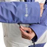 Burton Women's Pillowline GORE-TEX Insulated Jacket 2024 - A blue jacket with a white logo on the left chest and a zipper running down the front.