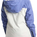 Burton Women's Pillowline GORE-TEX Insulated Jacket 2024 - A blue and white jacket with a hood, featuring a zipper closure on the front.