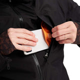 Burton Women's Pillowline GORE-TEX Insulated Jacket 2024 - A black jacket with a white logo on the left chest and a zipper closure.