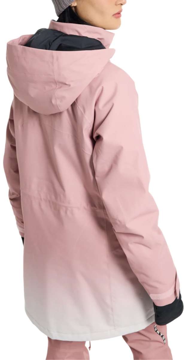 Burton Women's Prowess 2.0 2L Jacket 2024 - A dusty rose-colored jacket with a high collar and zippered pockets.