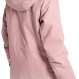Burton Women's Prowess 2.0 2L Jacket 2024 - A dusty rose-colored jacket with a high collar and zippered pockets.