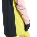 Burton Women's Prowess 2.0 2L Jacket 2024 - A black and pink jacket with a hood, featuring a zippered chest pocket on the left side.