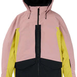 Burton Women's Prowess 2.0 2L Jacket 2024 - A pink and black jacket with yellow accents on the sleeves.