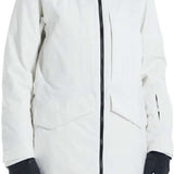 Burton Women's Prowess 2.0 2L Jacket 2024 - A white jacket with a black zipper and two zippered pockets on either side.