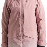 Burton Women's Prowess 2.0 2L Jacket 2024 - A dusty rose-colored jacket with a hood and multiple pockets, featuring a zipper down the front.