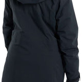 Burton Women's Prowess 2.0 2L Jacket 2024 - A black jacket with a hood, featuring a zipper and two zippered pockets on the front.
