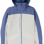 Burton Women's Prowess 2.0 2L Jacket 2024 - A blue and white jacket with a hood, featuring two zippered pockets on the front.