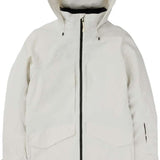 Burton Women's Prowess 2.0 2L Jacket 2024 - A white jacket with a black zipper and two zippered pockets on the front.