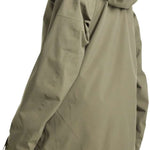 Burton Women's Pyne 2L Shell Jacket 2024 - A tan-colored jacket with a hood, featuring a zippered front and two side pockets.