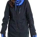 Burton Women's Pyne 2L Shell Jacket - A black jacket with a hood, featuring a zipper down the front and two zippered pockets on either side.