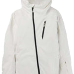 Burton Women's Pyne 2L Shell Jacket 2024 - A white jacket with a black zipper and two zippered pockets on the chest.