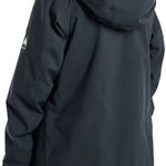 Burton Women's Pyne 2L Shell Jacket 2024 - A black jacket with a blue patterned hood lining and white logo on the left sleeve.