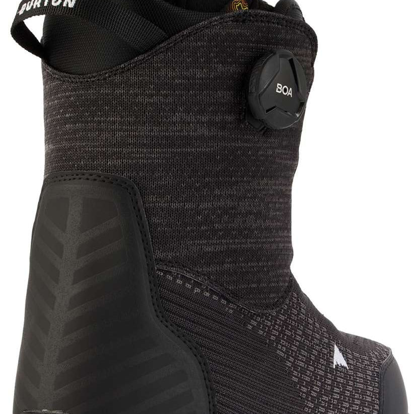 Burton Women's Ritual BOA Snowboard Boot 2024 - A black snowboard boot with a textured pattern on the upper material and a white logo on the toe area.