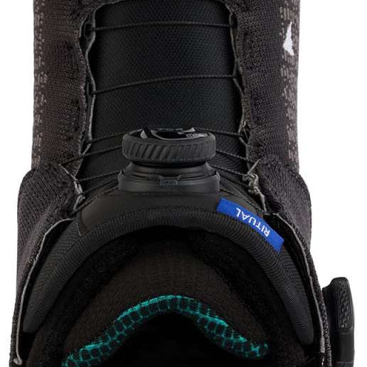 Burton Women's Ritual BOA Snowboard Boot 2024 - Black snowboard boot with a textured pattern on the upper and black laces.
