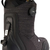 Burton Women's Ritual Step On Boot 2024 - A black women's snowboard boot with a textured fabric upper and white stitching.