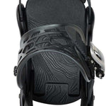 Burton Women's Scribe Snowboard Binding - A black snowboard binding with a textured pattern on the baseplate and straps, viewed from the back.