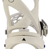 Burton Women's Scribe Snowboard Binding - A white snowboard binding with a black logo on top and a gray strap.