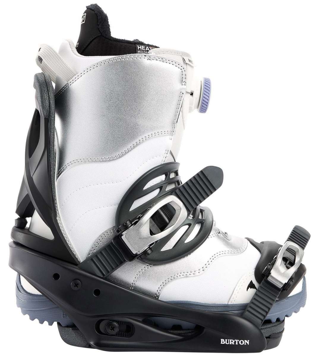 Burton Women's Scribe Snowboard Binding 2024 - A pair of women's snowboard bindings with a sleek, modern design and silver buckles.
