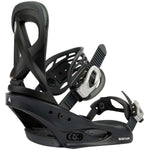 Burton Women's Scribe Snowboard Binding - A black snowboard binding with a white logo on the strap and silver buckles.