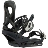 Burton Women's Scribe Snowboard Binding - A black snowboard binding with a white logo on the strap and silver buckles.