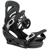 Burton Women's Scribe Snowboard Binding - A black snowboard binding with a textured pattern on the strap and silver buckles.
