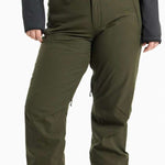 Burton Ladies Society 2L Insulated Pant 2024 - Dark-colored, straight-leg pants with a zippered fly and belt loops.