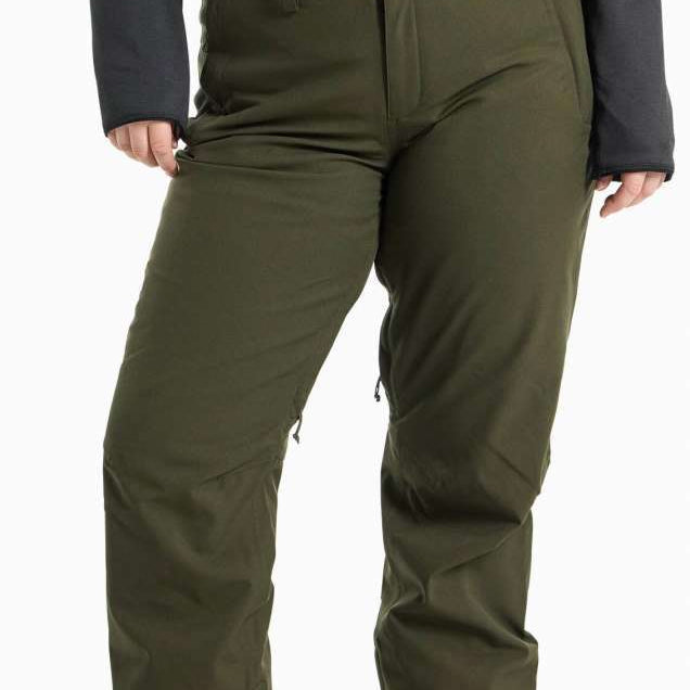 Burton Ladies Society 2L Insulated Pant 2024 - Dark-colored, straight-leg pants with a zippered fly and belt loops.