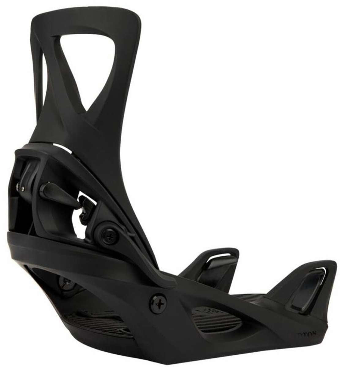 Burton Women's Step On Snowboard Bindings 2024 - Black bindings with a sleek, modern design and silver hardware.