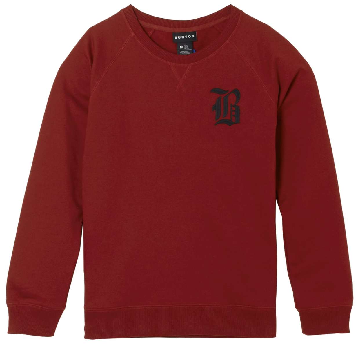 Burton Ladies Talent Scout Crew Top 2023 - A maroon crew neck sweatshirt with a small black logo on the upper left chest area.